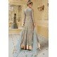 STUNNING FADED DENIM INDIAN & PAKISTANI DESIGNER PARTY AND WEDDING WEAR FANCY ANARKALI GOWN