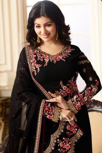 Elegant Black Dress Indian Suit