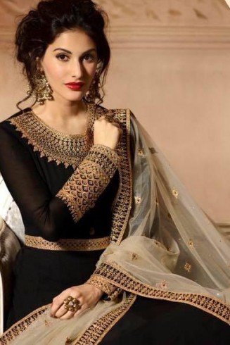 Black Indian Long Party Wear Gown