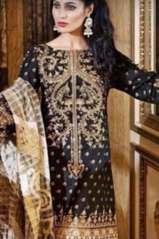 Black Embroidered Gul Ahmad Dress