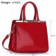 LS00259 - Red Metal Frame Top Grab Tote Bag