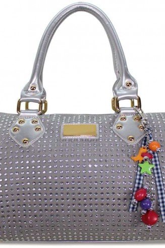 LS7002 - Silver Grey Diamante Fashion Handbag