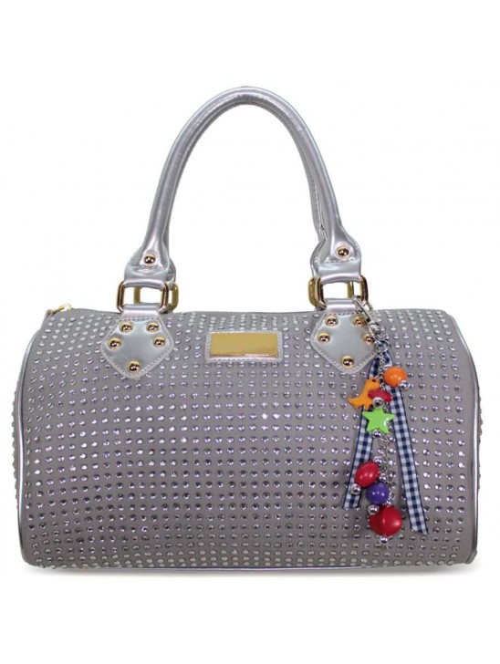 LS7002 - Silver Grey Diamante Fashion Handbag