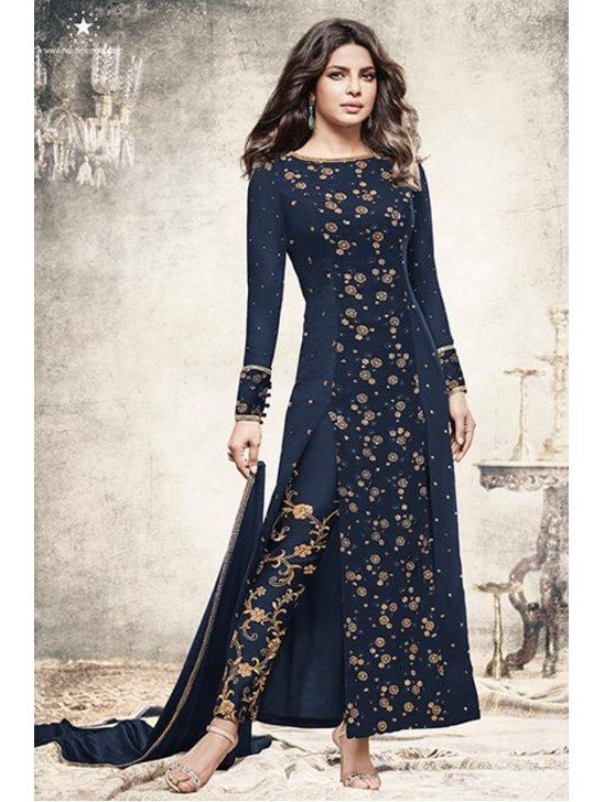 BLUE HEROINE PRIYANKA CHOPRA HIT DESIGN SALWAR KAMEEZ