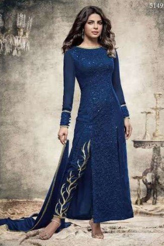 H5149B -BLUE HEROINE PRIYANKA CHOPRA HIT SALWAR KAMEEZ