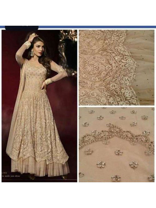 Gold CREAM Priyanka Chopra HEROINE Lime Light Designer Dress