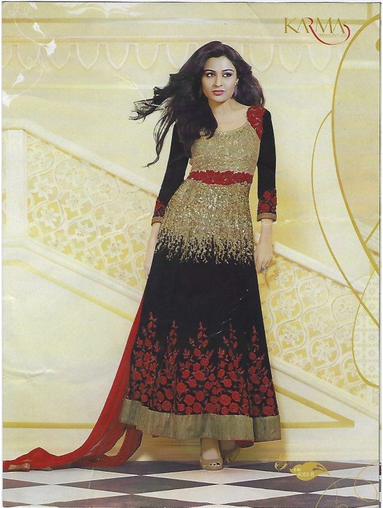 BLACK KARMA HEAVY GOLD EMBROIDERED WEDDING WEAR GOWN