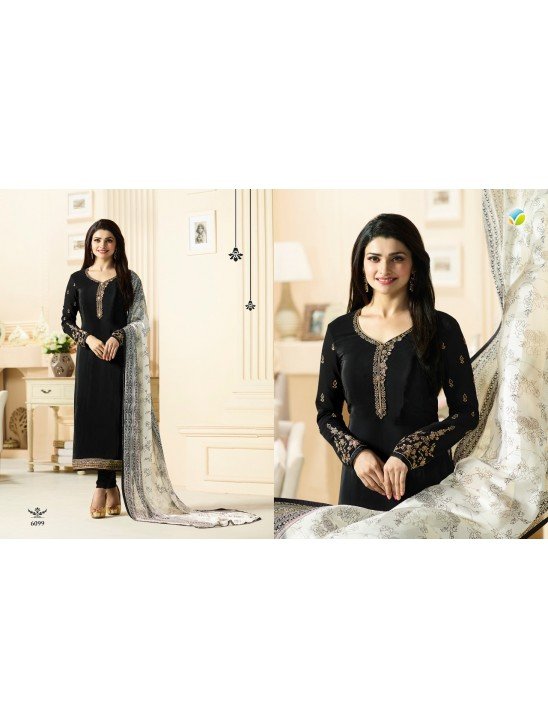 Black Royal Crepe Salwar Suit Indian Designer Dress