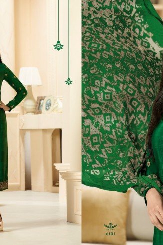 Green Royal Crepe Summer Dress Indian Salwar Suit