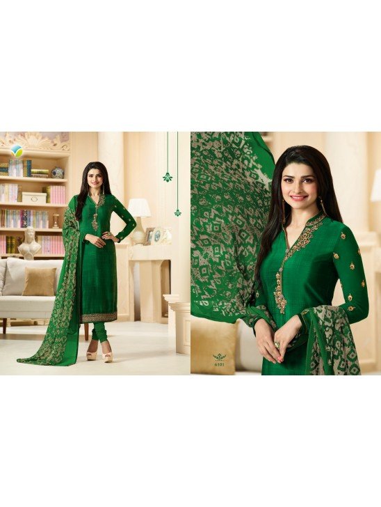 Green Royal Crepe Summer Dress Indian Salwar Suit