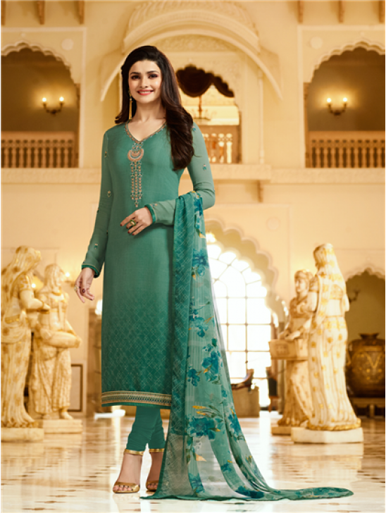 Green Royal Kaseesh Crepe Silkina Designer Salwar Suit