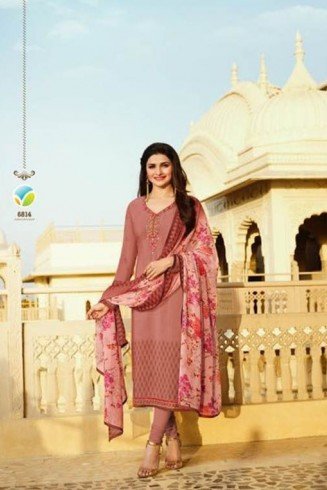 Peachy Pink Pakistani Designer Suit Indian Salwar Kameez