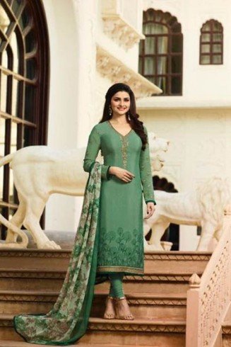 Green Crepe Salwar Suit Indian Wedding Party Dress
