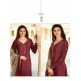 Burgundy Crepe Churidar Suit Indian Salwar Kameez