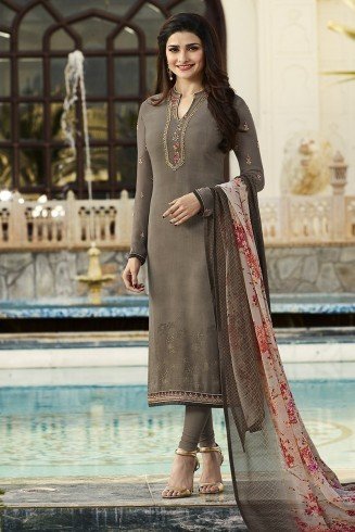 Grey Indian Suit Salwar Kameez Designer Outfit
