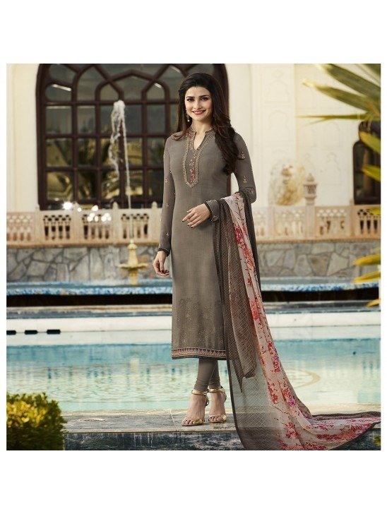 Grey Indian Suit Salwar Kameez Designer Outfit
