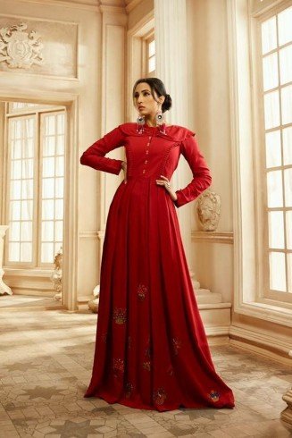 Red Kaftan Fancy Indian Designer Gown