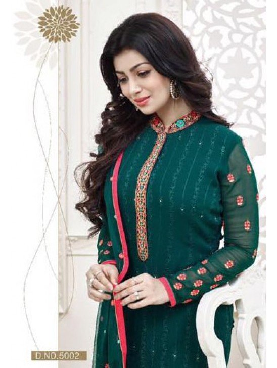 5002 GREEN AISHA LAVINA CLASSIC STYLE SEMI STITCHED SALWAR KAMEEZ