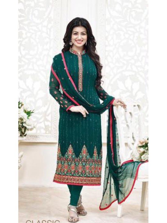 5002 GREEN AISHA LAVINA CLASSIC STYLE SEMI STITCHED SALWAR KAMEEZ