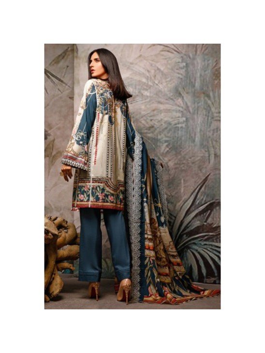 Teal Green Printed Pakistani Designer Salwar Suit