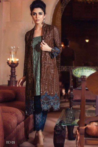 BROWN MARIA B STYLE PAKISTANI READY MADE SALWAR SUIT