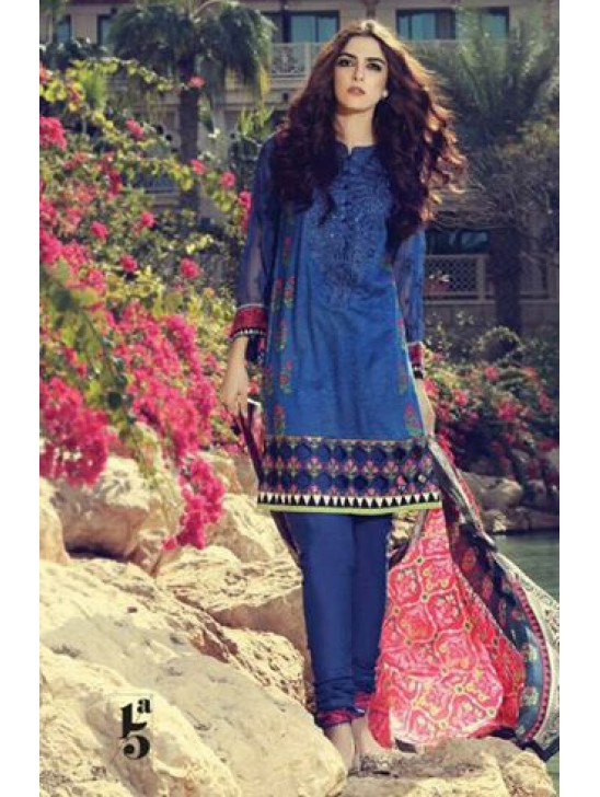 BLUE MARIA B LAWN EMBROIDERED READY MADE SALWAR KAMEEZ SUIT