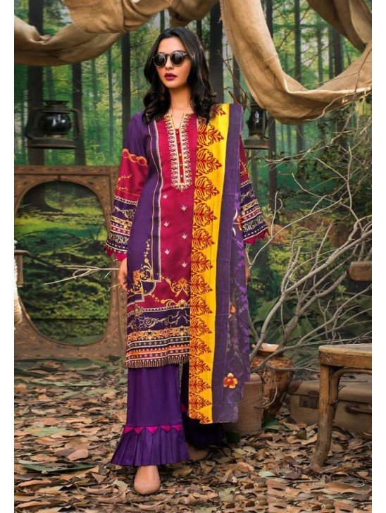 Grape Compote Bold Prints Lawn Salwar Suit