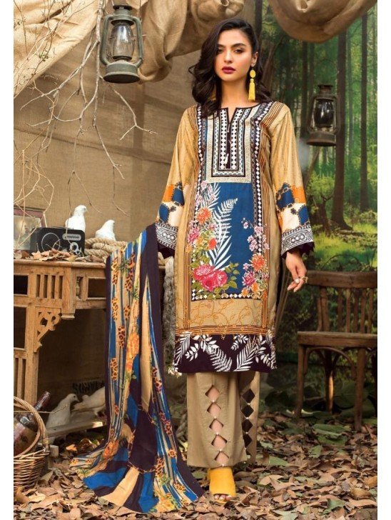 Sunlight Yellow Floral Printed Pakistani Suit