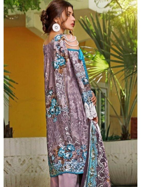 Lilac Purple Pakistani Designer Lawn Salwar Suit