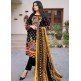 Black Ajrak Printed Lawn Kameez & Shalwar Suit Set