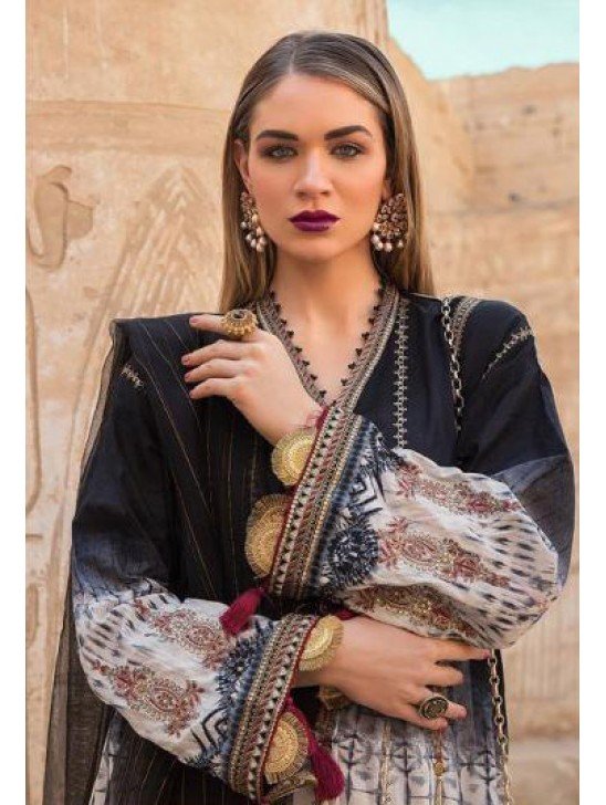 Black Maria B Style Printed Lawn Pakistani Suit