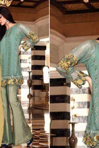 4036 GREEN MARIA B STYLE PAKISTANI SALWAR KAMEEZ SUIT