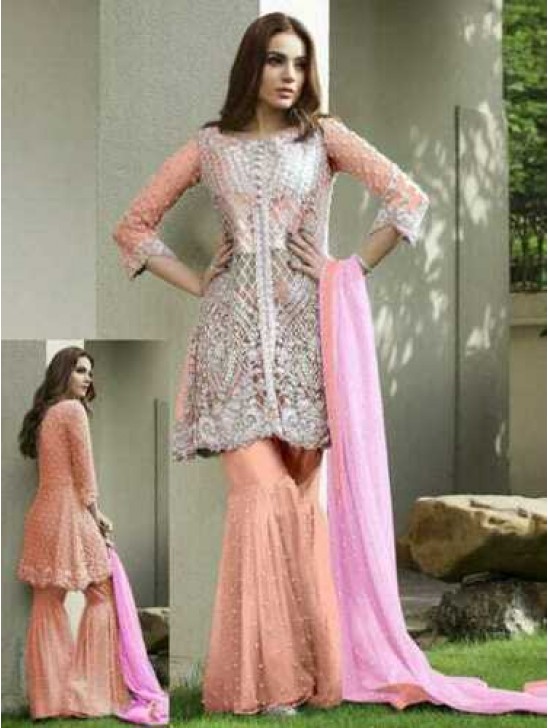 Pakistani Designer Party Wear Sharara Suit