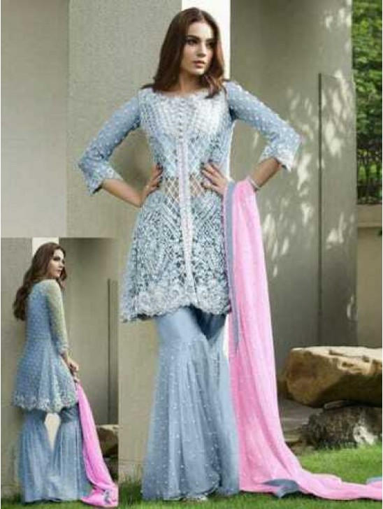 Pakistani Designer Party Wear Sharara Suit