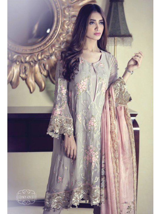 MARIAB EMBROIDERED CHIFFON SUIT
