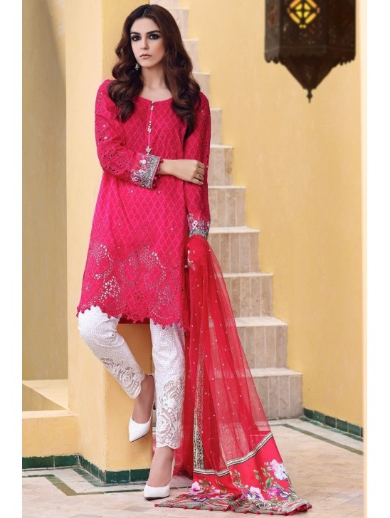 Hot Pink Maria b Pakistani Style Readymade Salwar Kameez