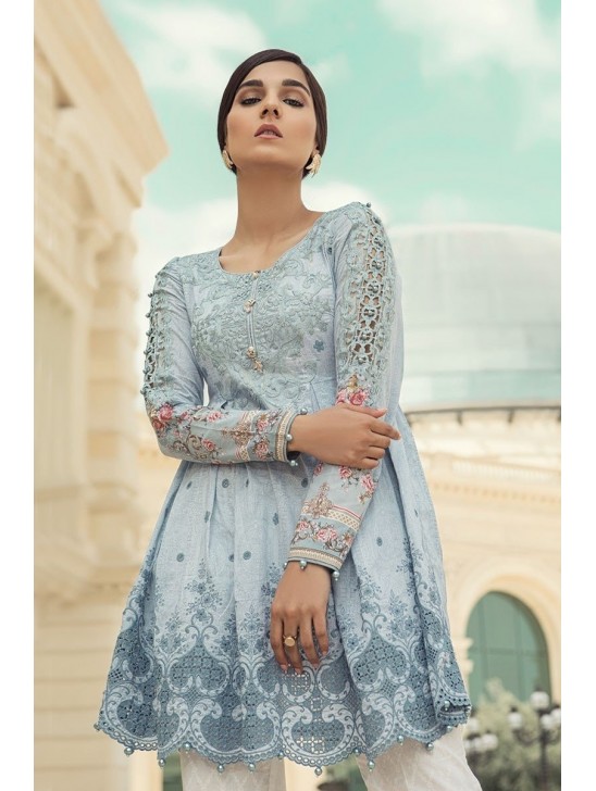 D1810-A SKY BLUE MARIA B LUXURY READY TO WEAR SPRING LAWN SUIT