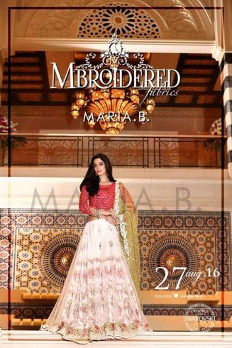 4037 PINK AND WHITE MARIA B PAKISTANI STYLE LEHNGA