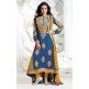 BLUE MEHZABI PARTY WEAR LONG STRAIGHT SALWAR KAMEEZ