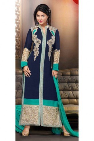 NAVY BLUE INDIAN PARTY WEAR PALAZZO SUIT