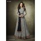 Grey Maxi Gown Jacquard Anarkali Suit With Velvet Shawl