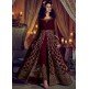 MAROON NIRVANA 5201 EMBROIDERED SLIT STYLE ANARKALI SEMI STITCHED GOWN ( DELIVERY IN 2 WEEKS )