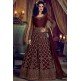 MAROON NIRVANA 5201 EMBROIDERED SLIT STYLE ANARKALI SEMI STITCHED GOWN ( DELIVERY IN 2 WEEKS )