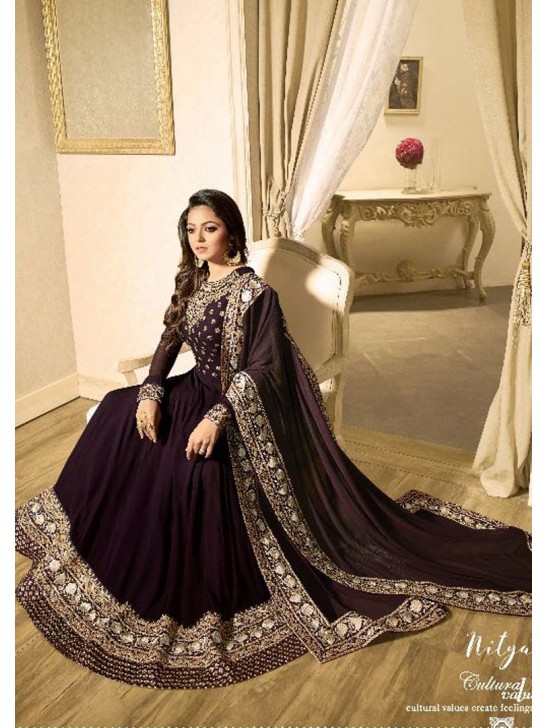 EID DRESS COLLECTION : PURPLE EMBELLISHED ANARKALI SUIT