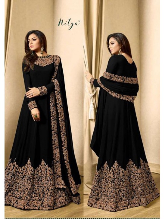 BLACK WEDDING WEAR FLOOR LENGTH ANARKALI SUIT (2 weeks delivery)