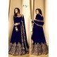 OYAL BLUE EMBROIDERED FLOOR LENGTH ANARKALI SUIT