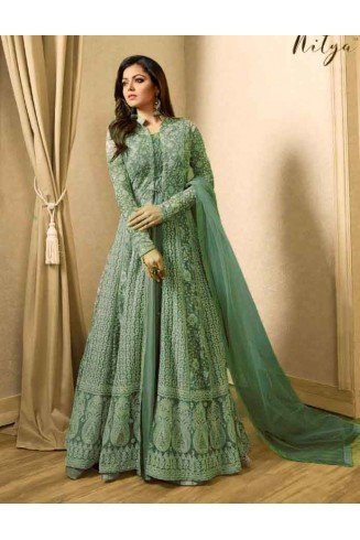  GREEN INDIAN DRESS BRIDESMAID DRESS WEDDING GOWN 