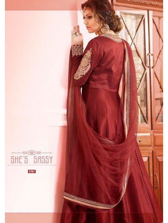 LT-97007 MAROON NITYA DESIGNER ANARKALI DRESS