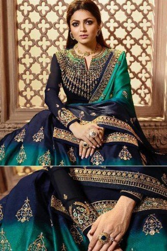 BLUE INDIAN ETHNIC BOLLYWOOD STYLE LEHENGA SUIT ( 5 weeks delivery)