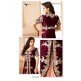 MAROON AND PEACH INDIAN PARTY WEAR DRESS